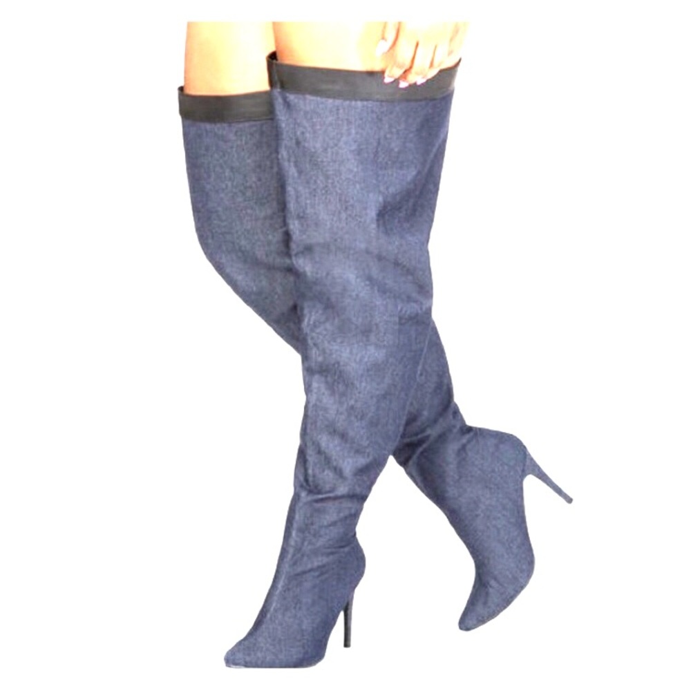 Wide Calf: Ashley Stewart Thigh Boots- Plus Size
